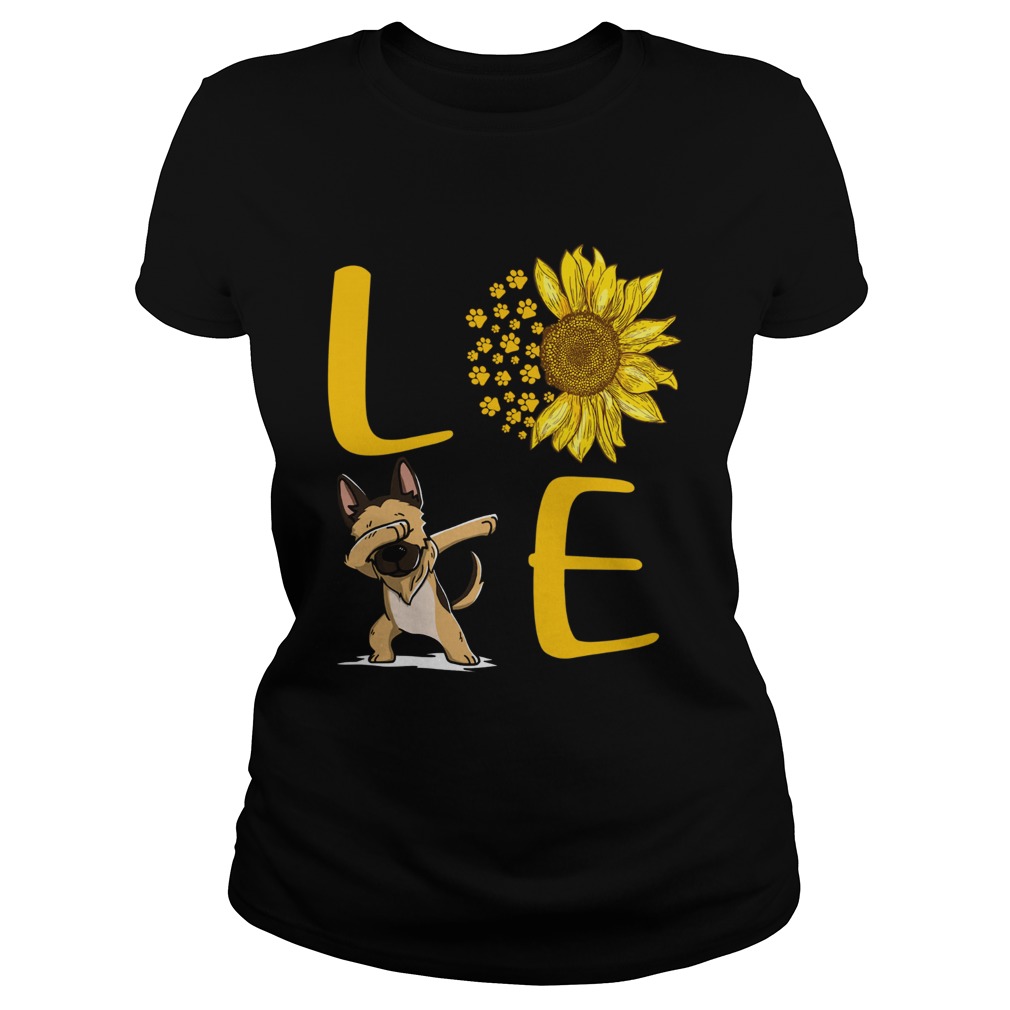 Sunflower Love dabbing dog Classic Ladies