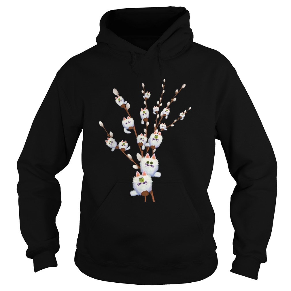 White Cat Willows Flowers Gift Hoodie