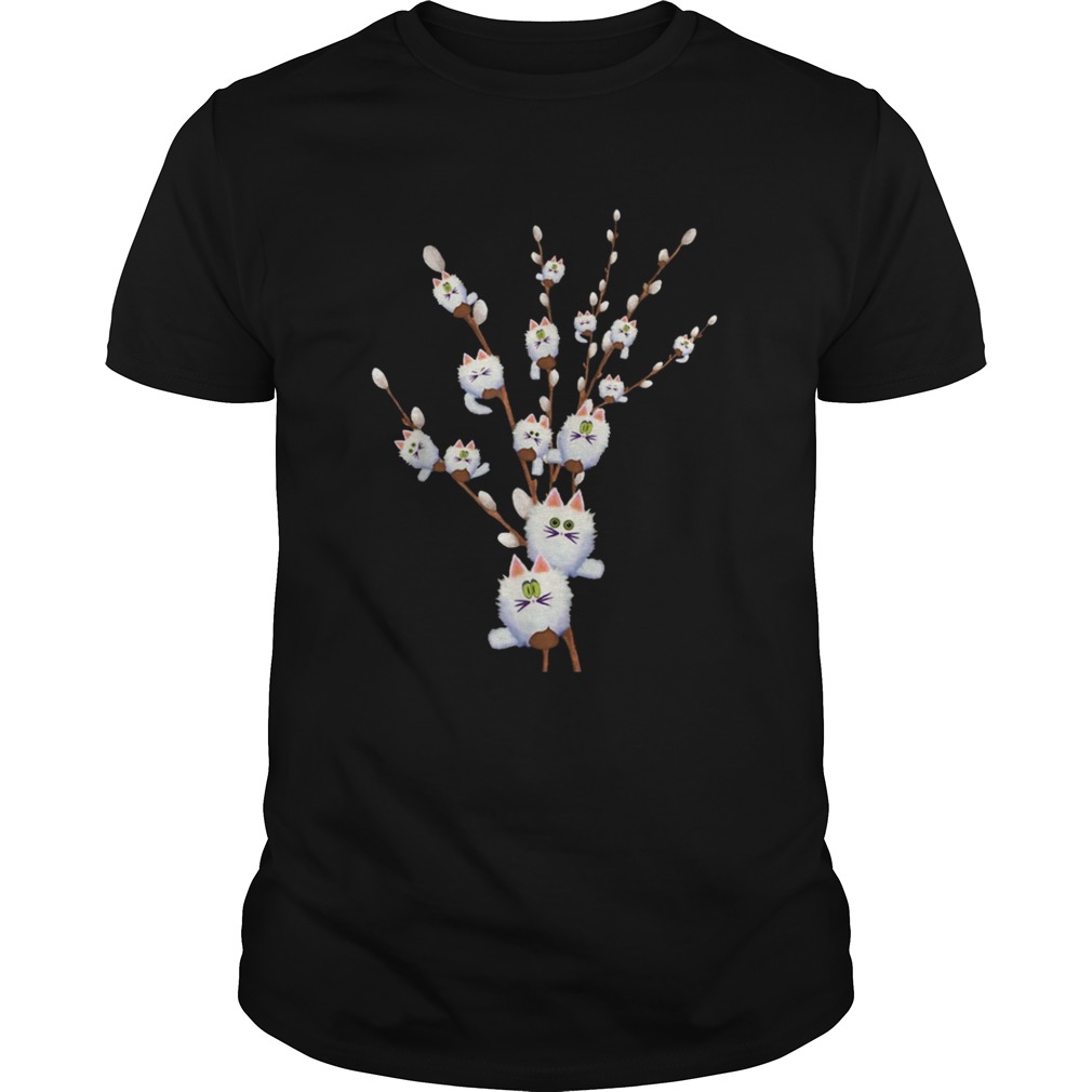 White Cat Willows Flowers Gift shirt