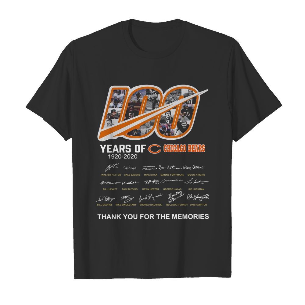 100 Years Of Chicago Bears Thank You For The Memories Signatures shirt