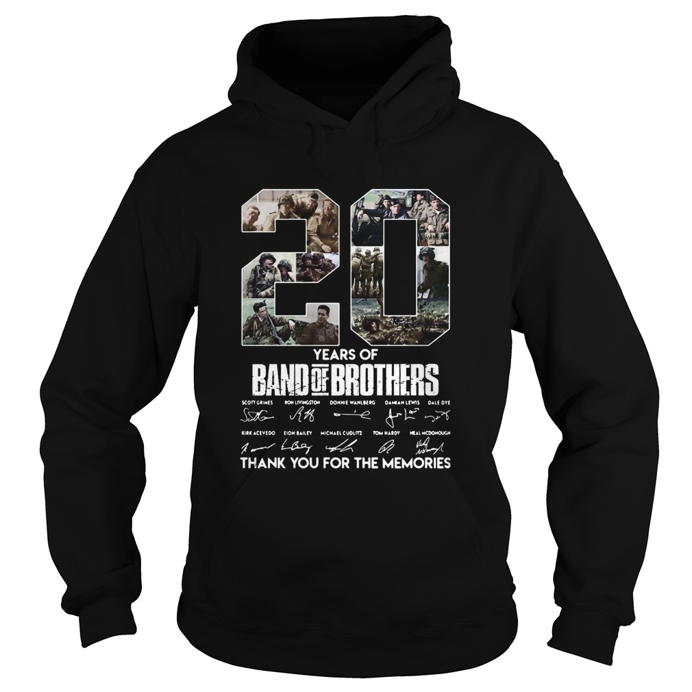 20 Years Of Band Of Brothers Thank You For The Memories Signatures Hoodie