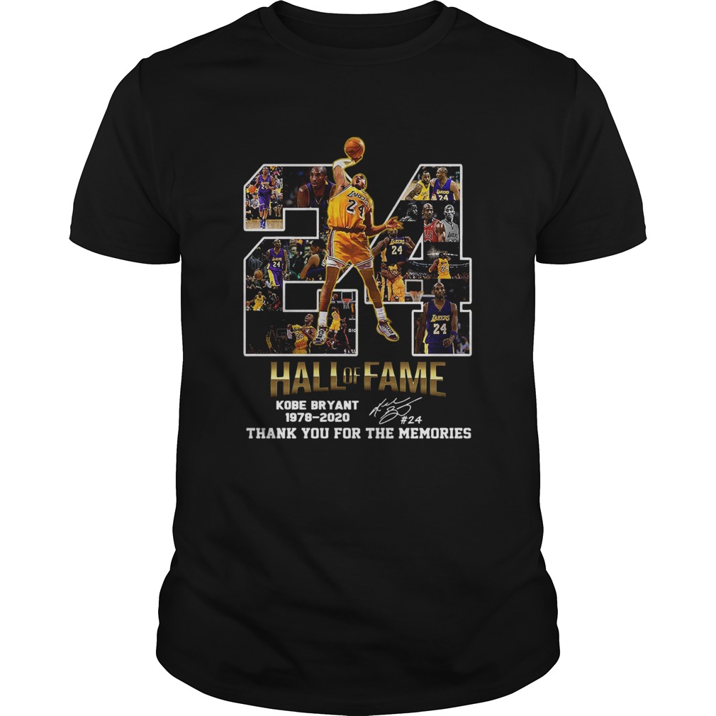 24 Hall Of Fame Kobe Bryant 1978 2020 Thank You For The Memories Signatures shirt