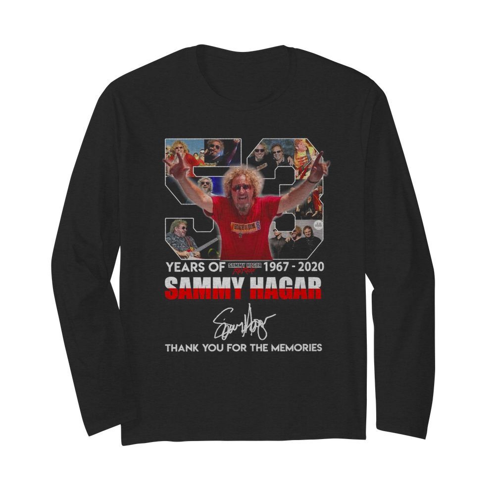 53 Years Of Sammy Hagar 1967 2020 Thank You For The Memories  Long Sleeved T-shirt 