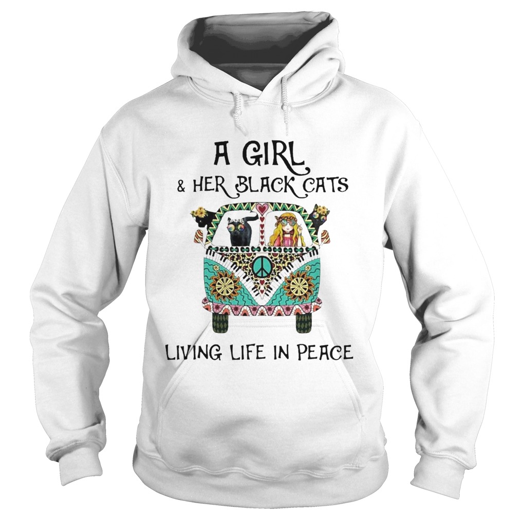 A GirlHer Black Cats Living Life In Peace  Hoodie