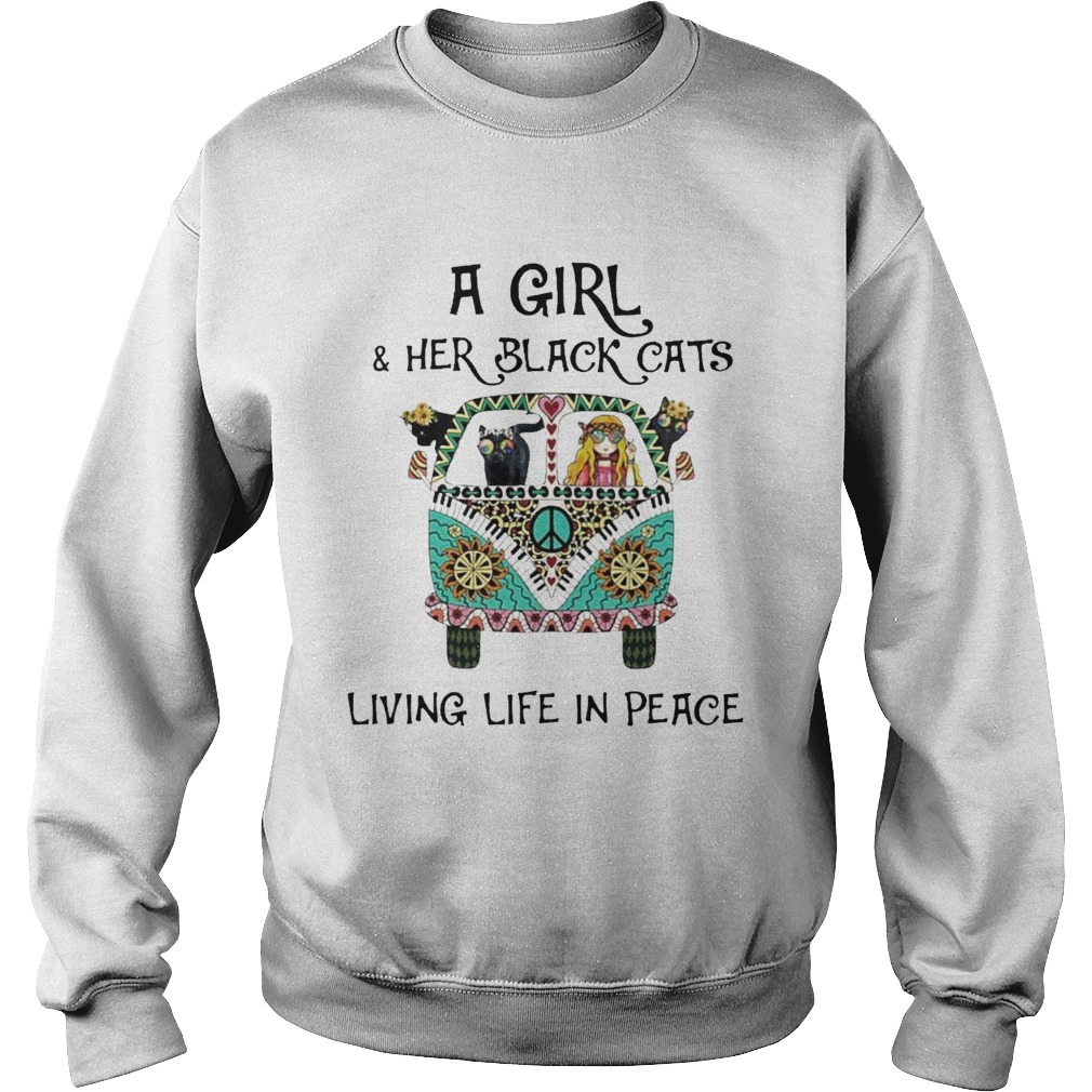 A GirlHer Black Cats Living Life In Peace  Sweatshirt