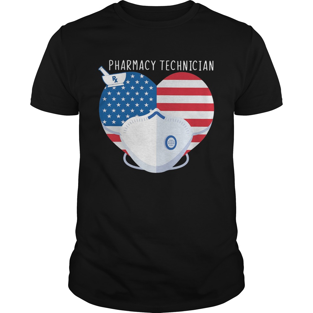 America Pharmacy Technician Heart Face Mask shirt