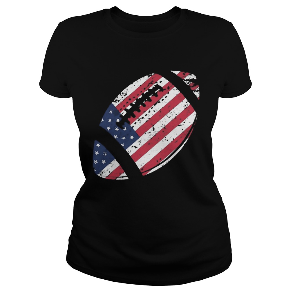 American Football 4th July American Flag Patriotic  Classic Ladies