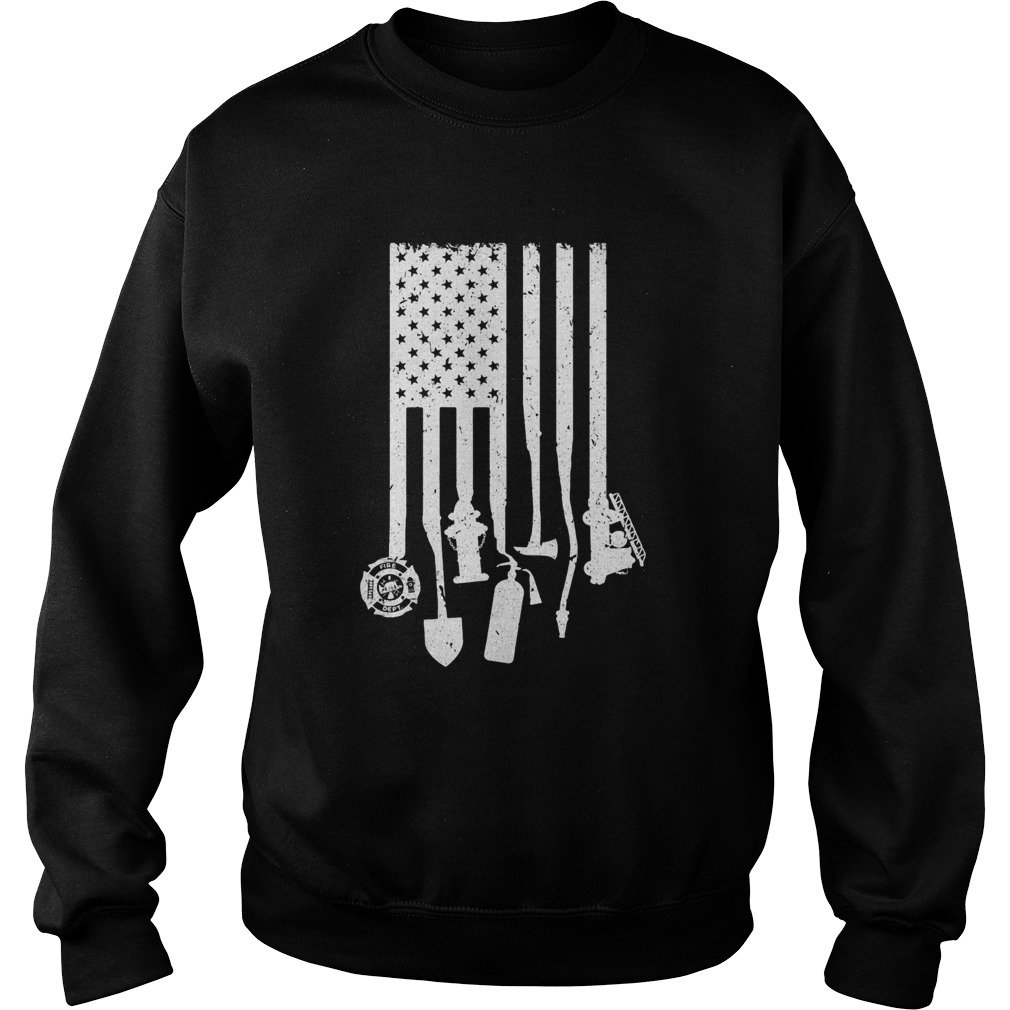 American flag veteran with firefighter  Sweatshirt