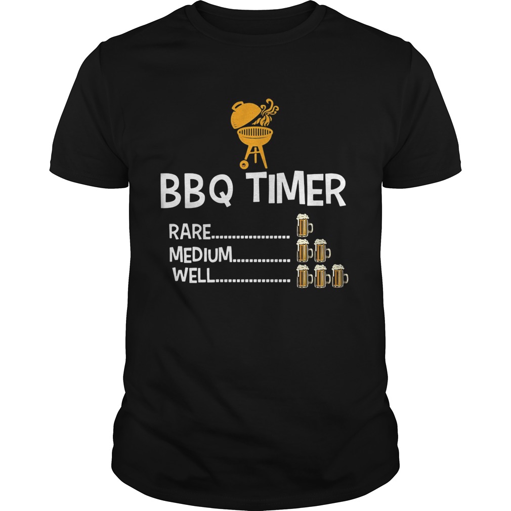 BBq timer rare medium well beers shirt