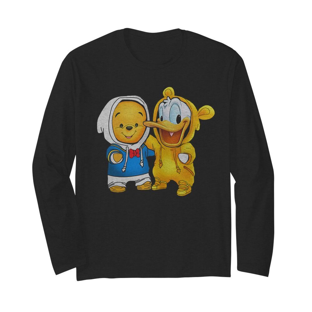 Baby Pooh and Donald Duck  Long Sleeved T-shirt 