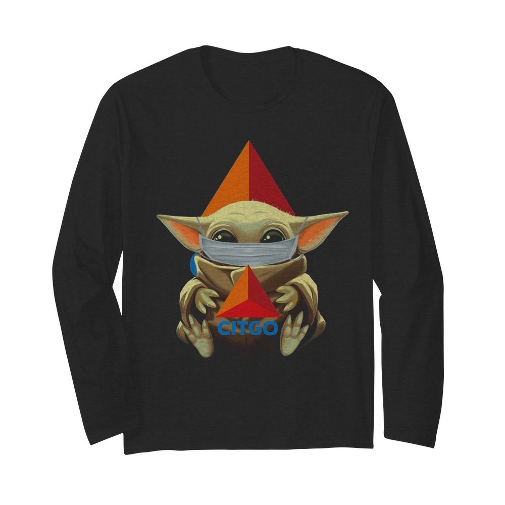 Baby Yoda Face Mask Citgo  Long Sleeved T-shirt 