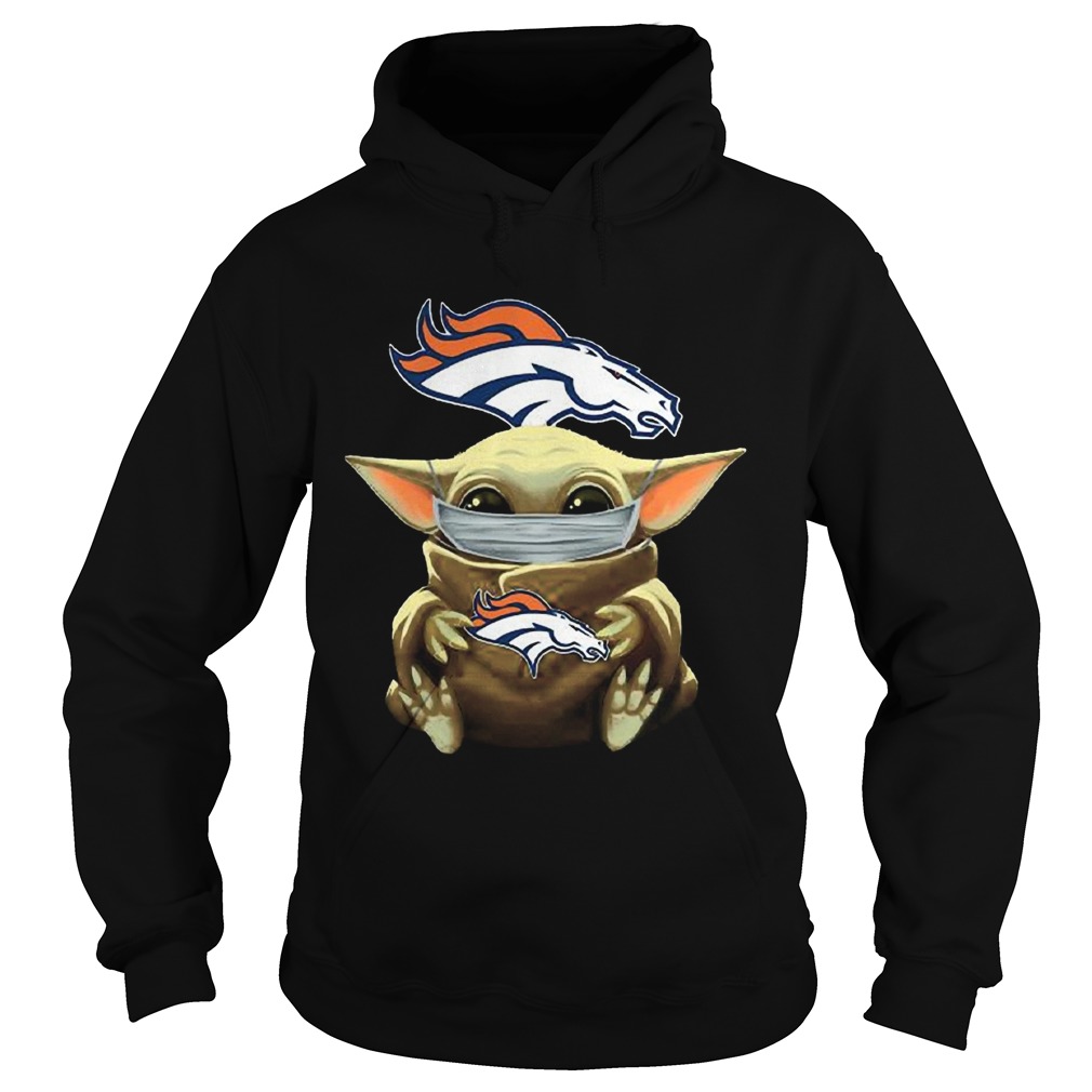 Baby Yoda Face Mask Denver Broncos  Hoodie