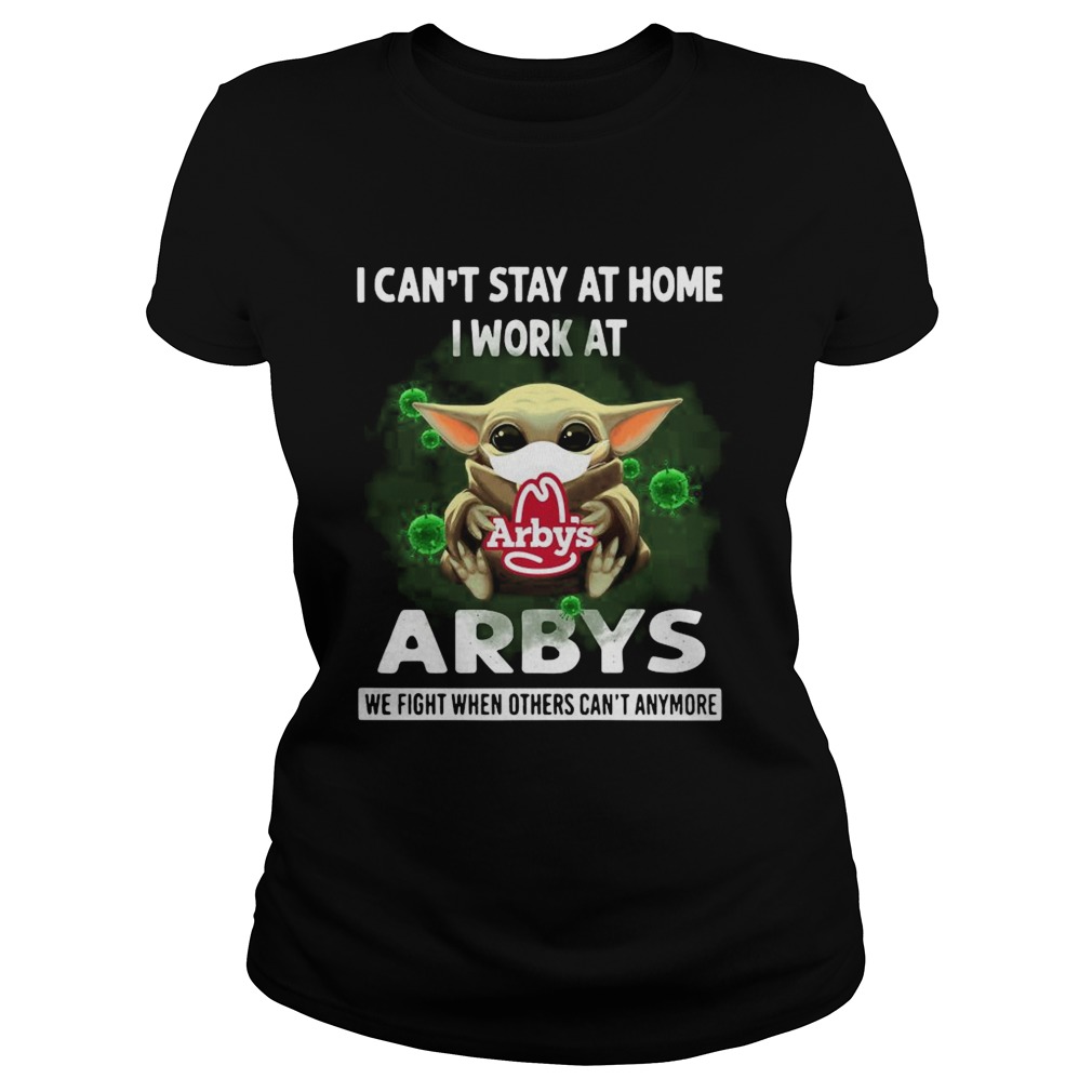 Baby Yoda Face Mask Hug Arbys I Cant Stay At Home I Work At  Classic Ladies