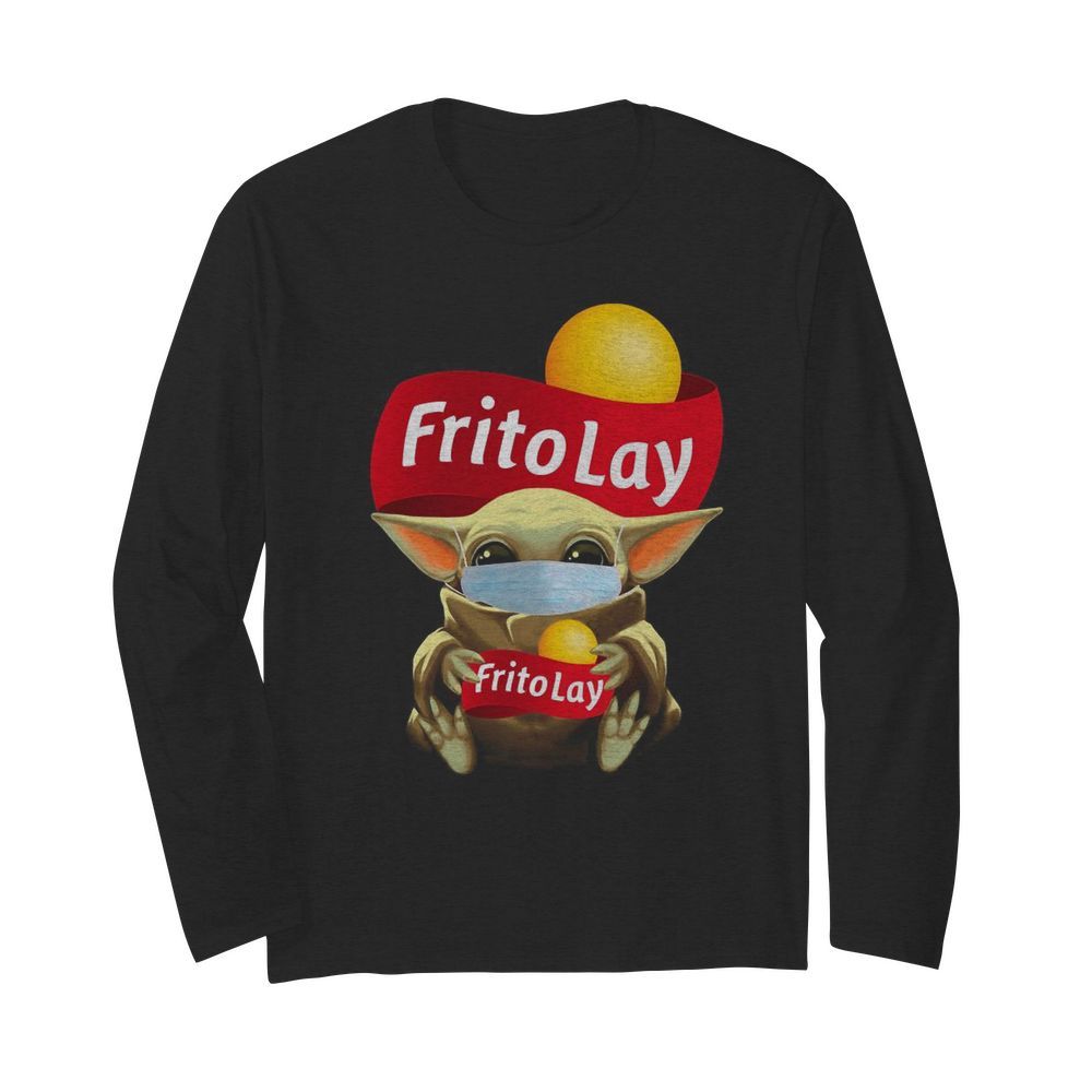 Baby Yoda Face Mask Hug Frito Lay  Long Sleeved T-shirt 