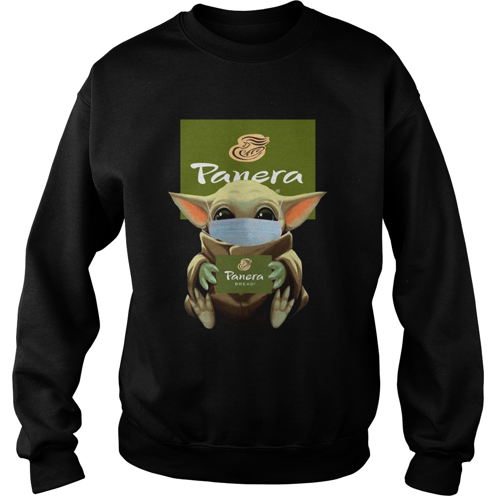 Baby Yoda Face Mask Hug Panera Bread  Sweatshirt