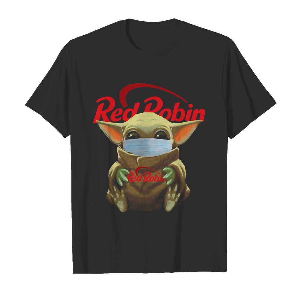 Baby Yoda Face Mask Hug Red Robin shirt