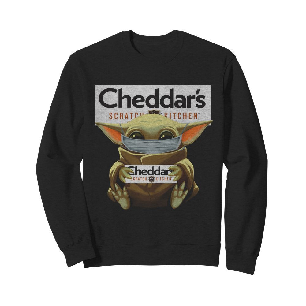 Baby Yoda Mask Hug Cheddar's Scratch Kitchen  Unisex Sweatshirt