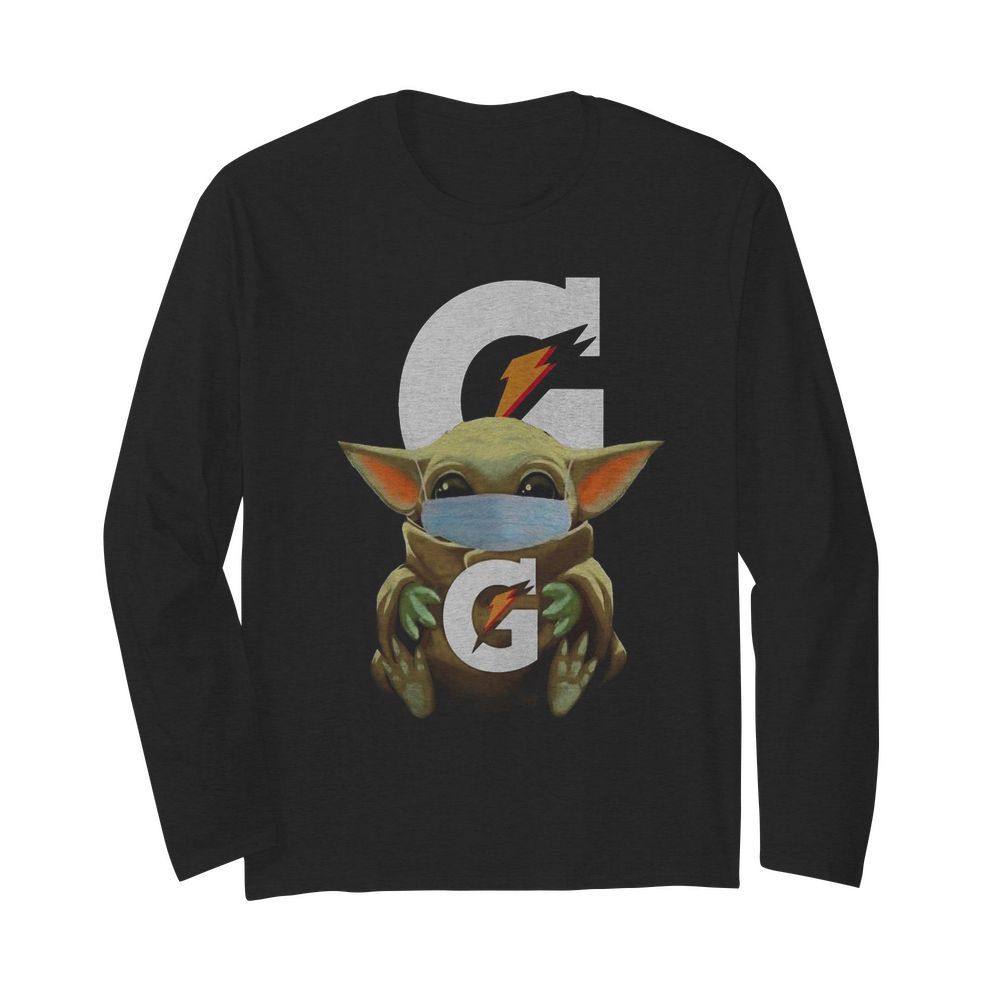 Baby Yoda Mask Hug Gatorade  Long Sleeved T-shirt 