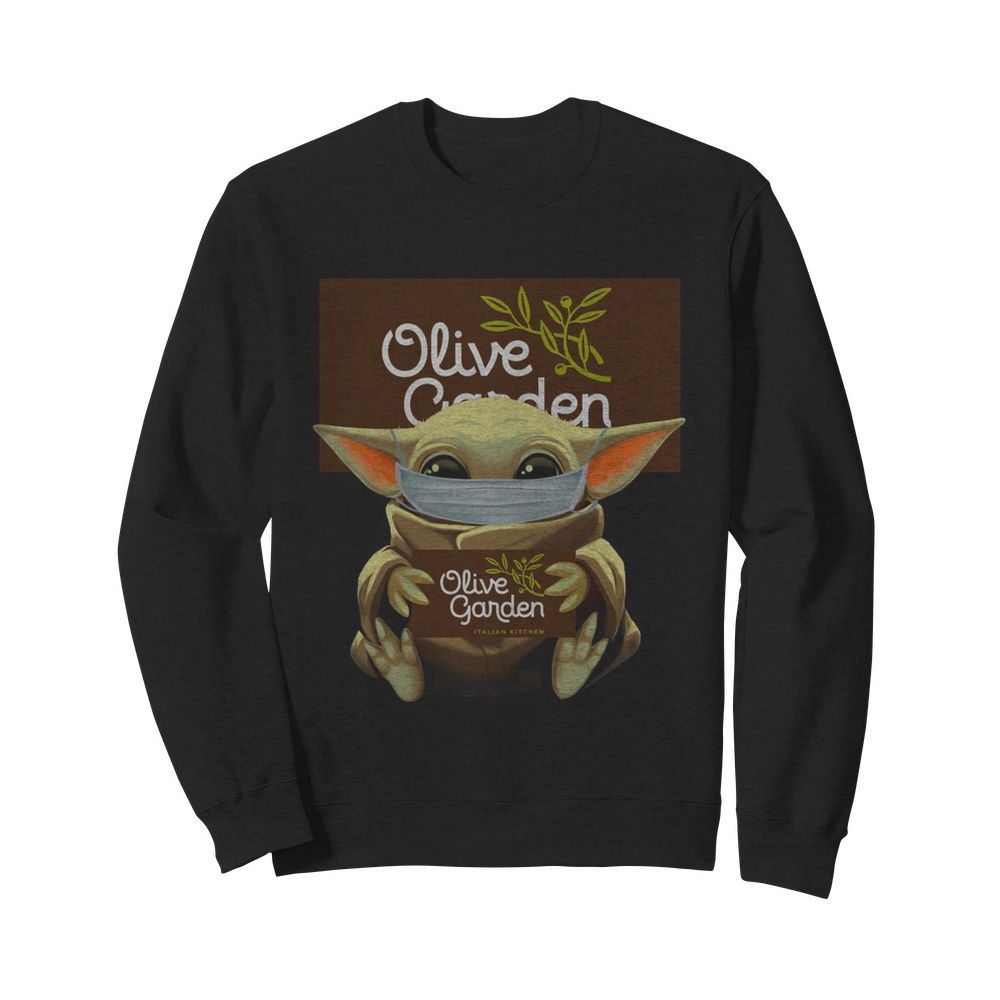 Baby Yoda Mask Hug Olive Garden  Unisex Sweatshirt