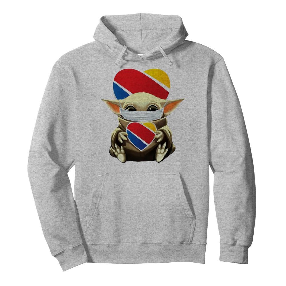 Baby Yoda Mask Hug Southwest Airlines  Unisex Hoodie