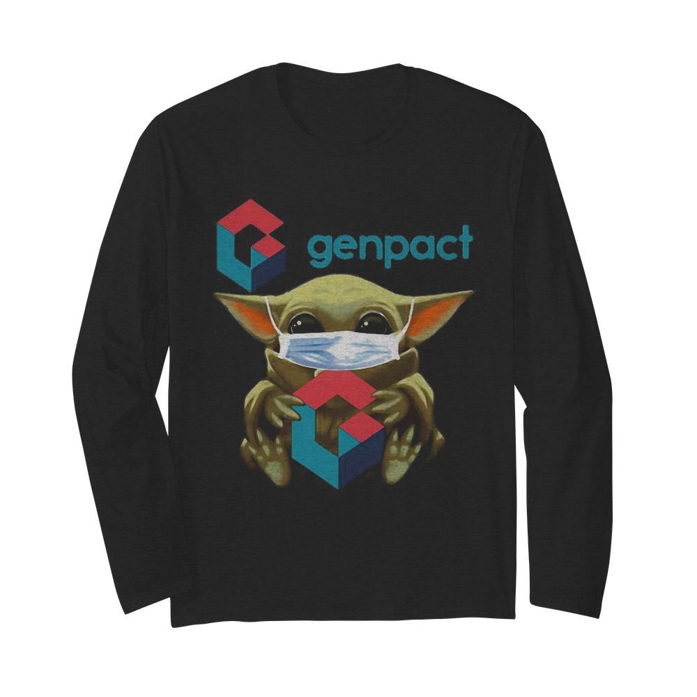 Baby Yoda mask hug Genpact  Long Sleeved T-shirt 