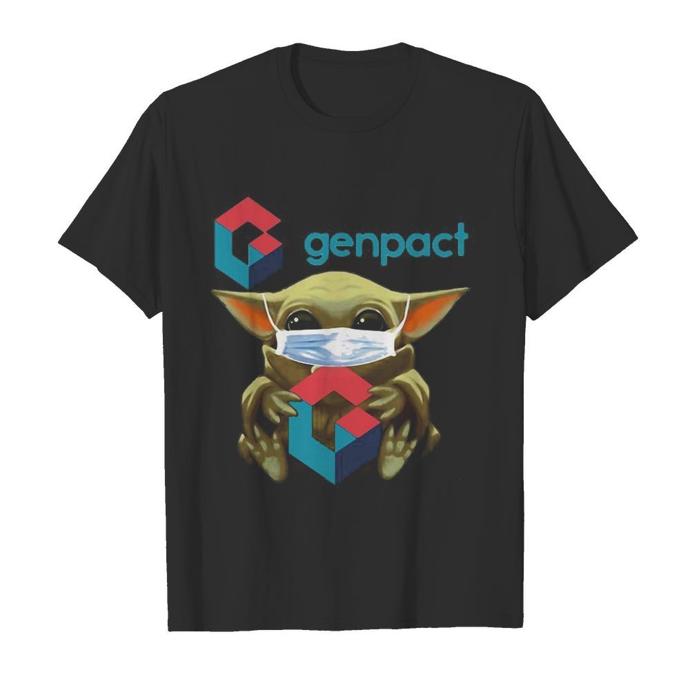 Baby Yoda mask hug Genpact shirt