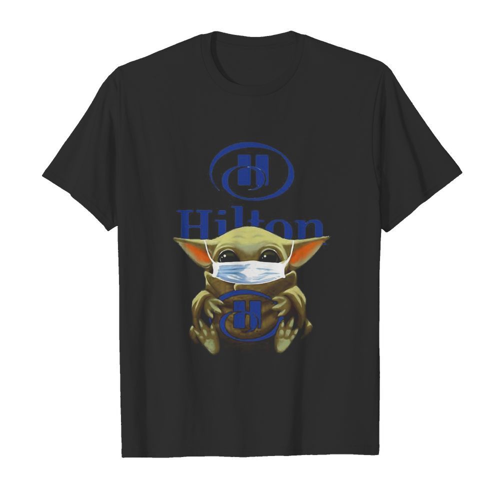 Baby Yoda mask hug Hilton shirt