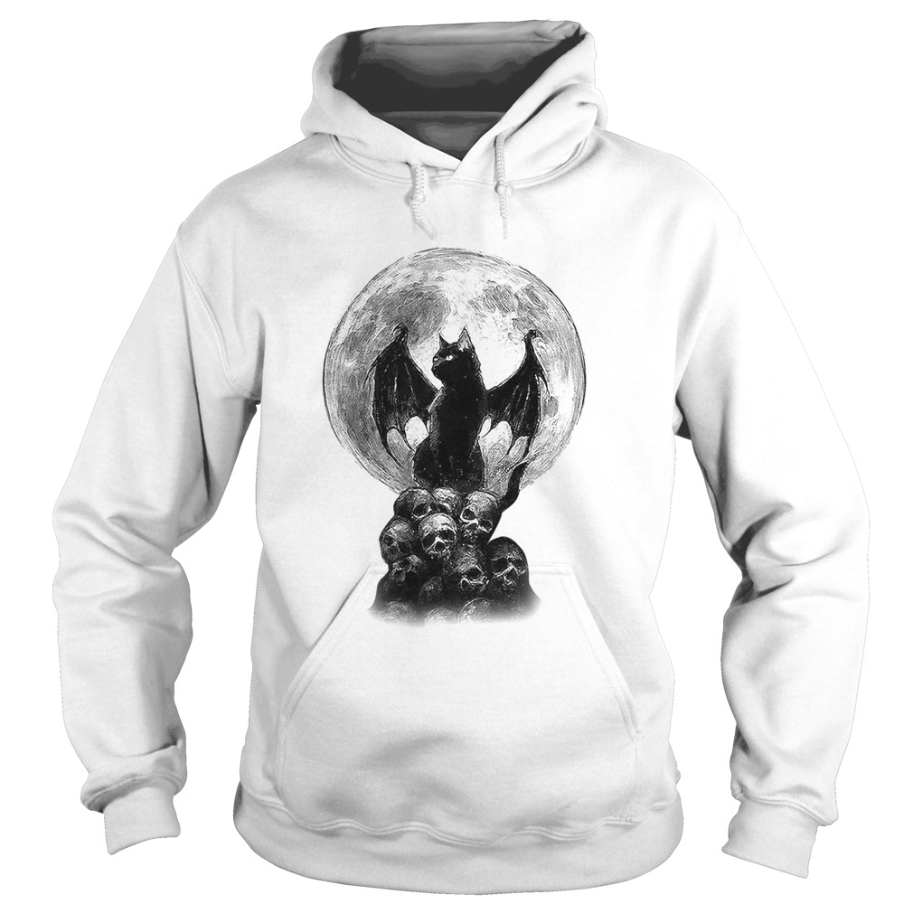 Bat And Black Cat Moon Skull Ew People  Hoodie