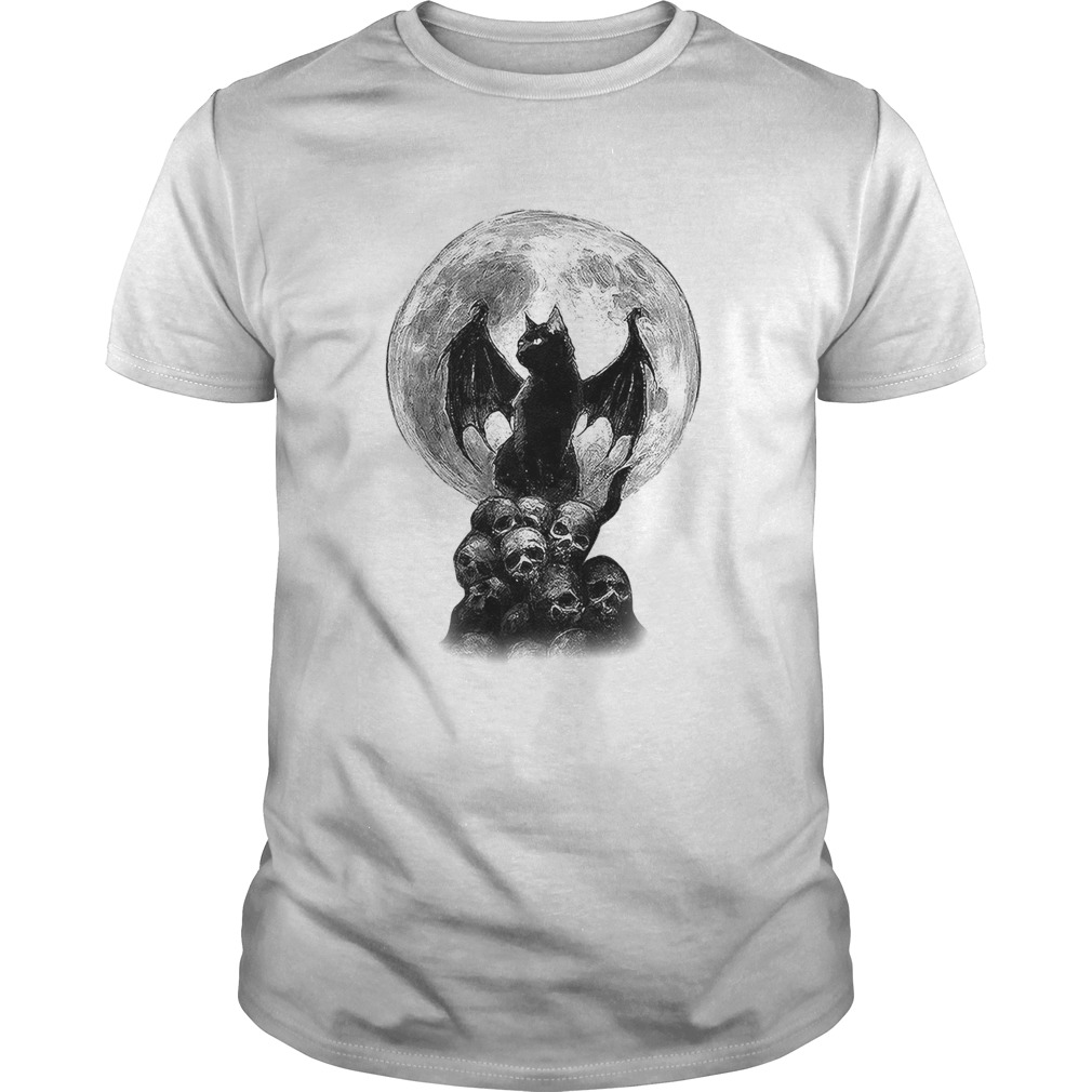 Bat And Black Cat Moon Skull Ew People  Unisex