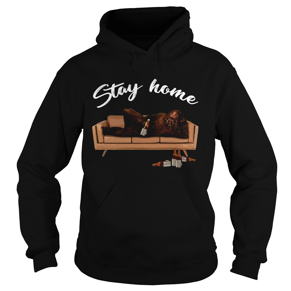 Bigfoot drinking beer on sofa stay home  Hoodie