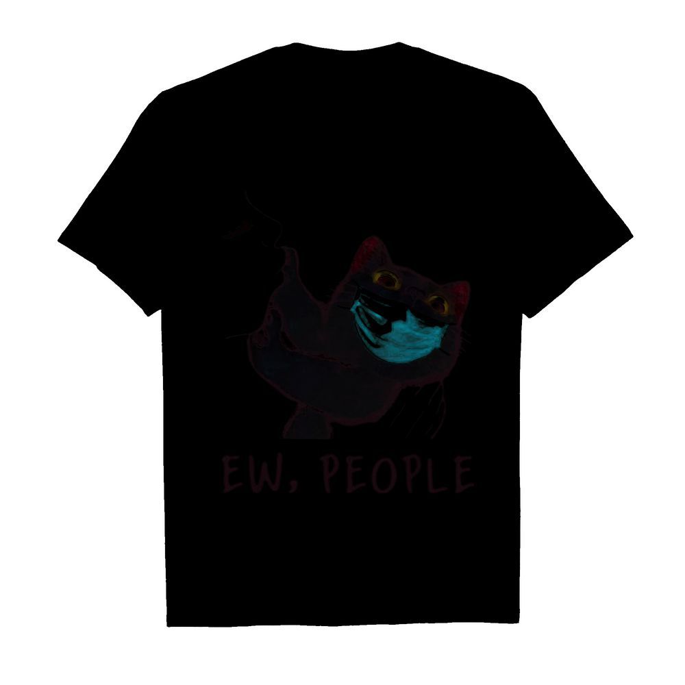 Black cat wear medical mask ew people covid-19 shirt