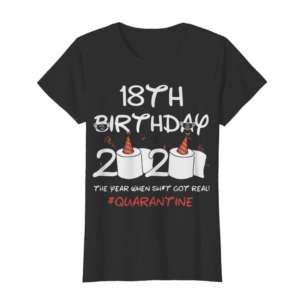 Born In 2002 Birthday Gift 18th Birthday 2020 The Year When Shit Got Real Quarantined  Classic Women's T-shirt