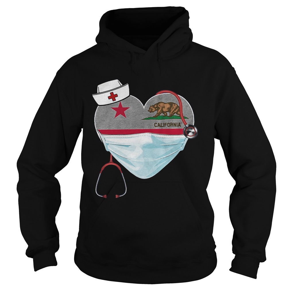 California Flag Heartbeat Nurse  Hoodie