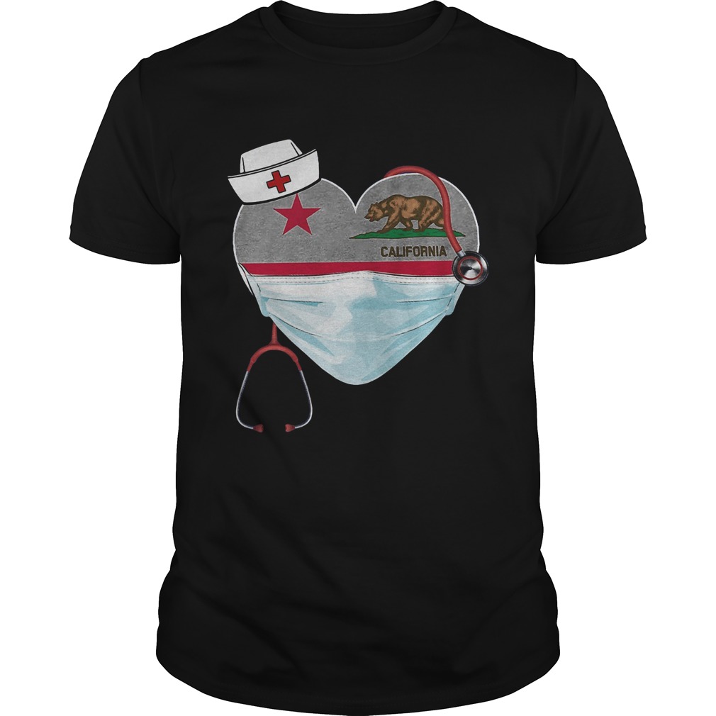 California Flag Heartbeat Nurse shirt