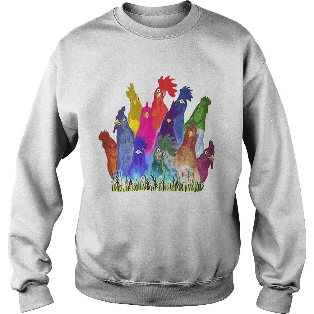 Chickens Watercolor  Sweatshirt