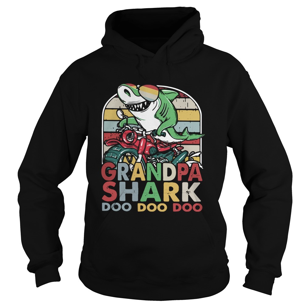 Grandfather Shark Doo Doo Doo Biker Premium  Hoodie