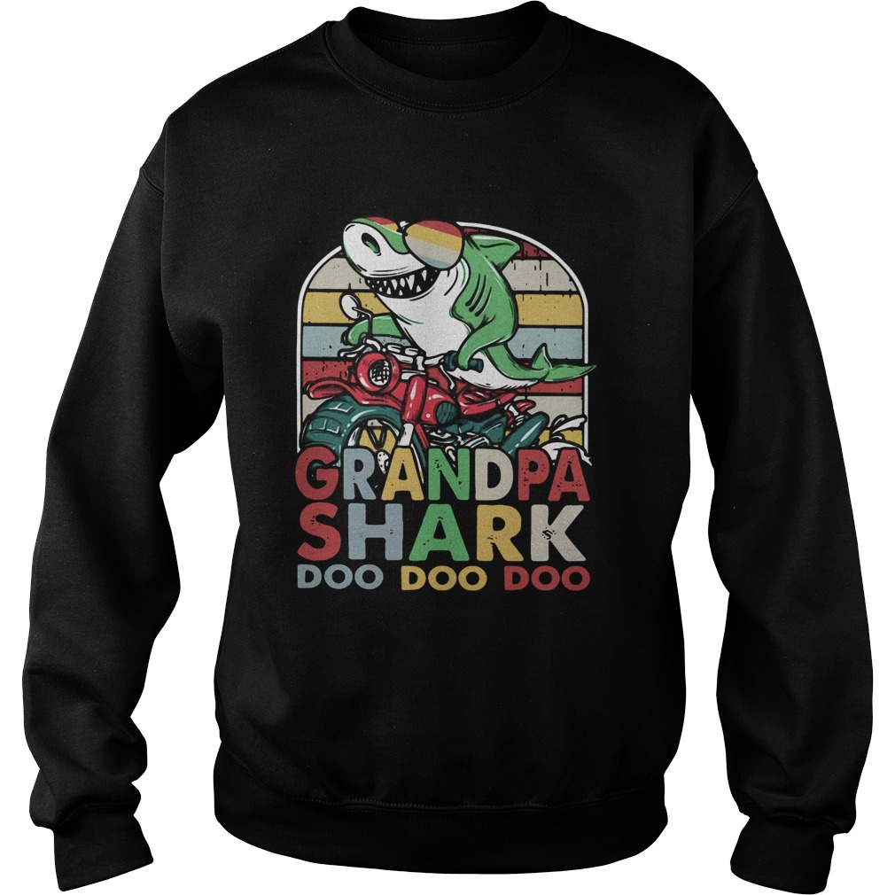 Grandfather Shark Doo Doo Doo Biker Premium  Sweatshirt