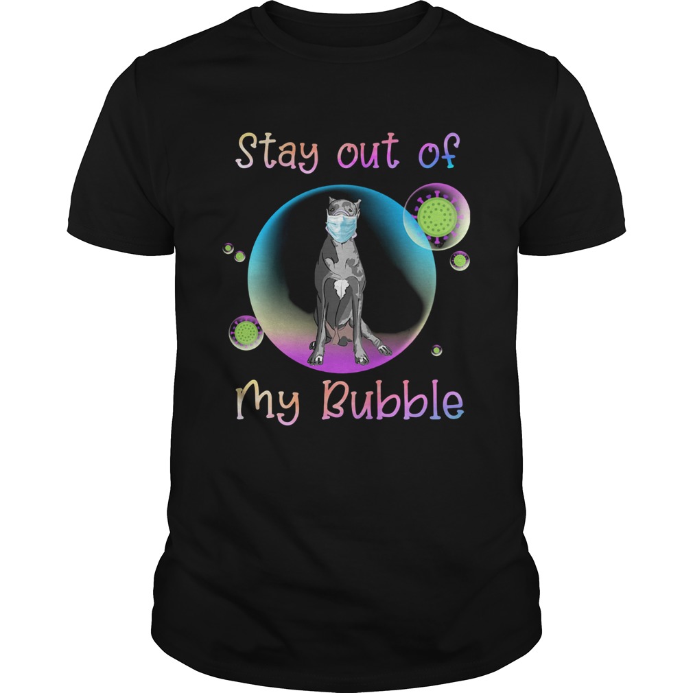 Great dane stay out of my bubble coronavirus mask covid19 shirt