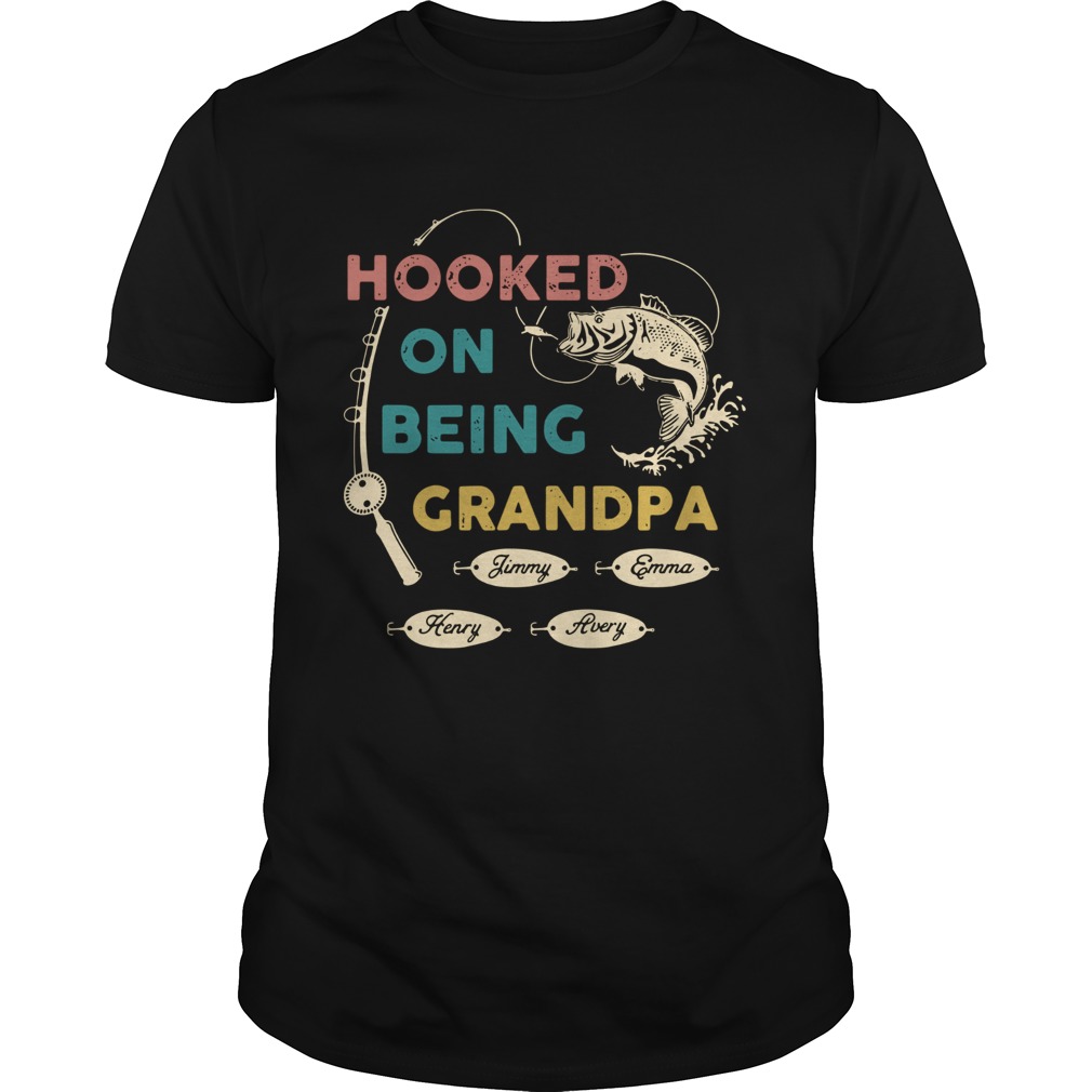 Hooked By Being Fishing Fathers Day Personalized shirt