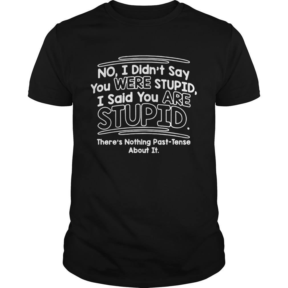 I Didnt Say You Were Stupid I Said You Are Stupid Theres Nothing PastTense About It shirt