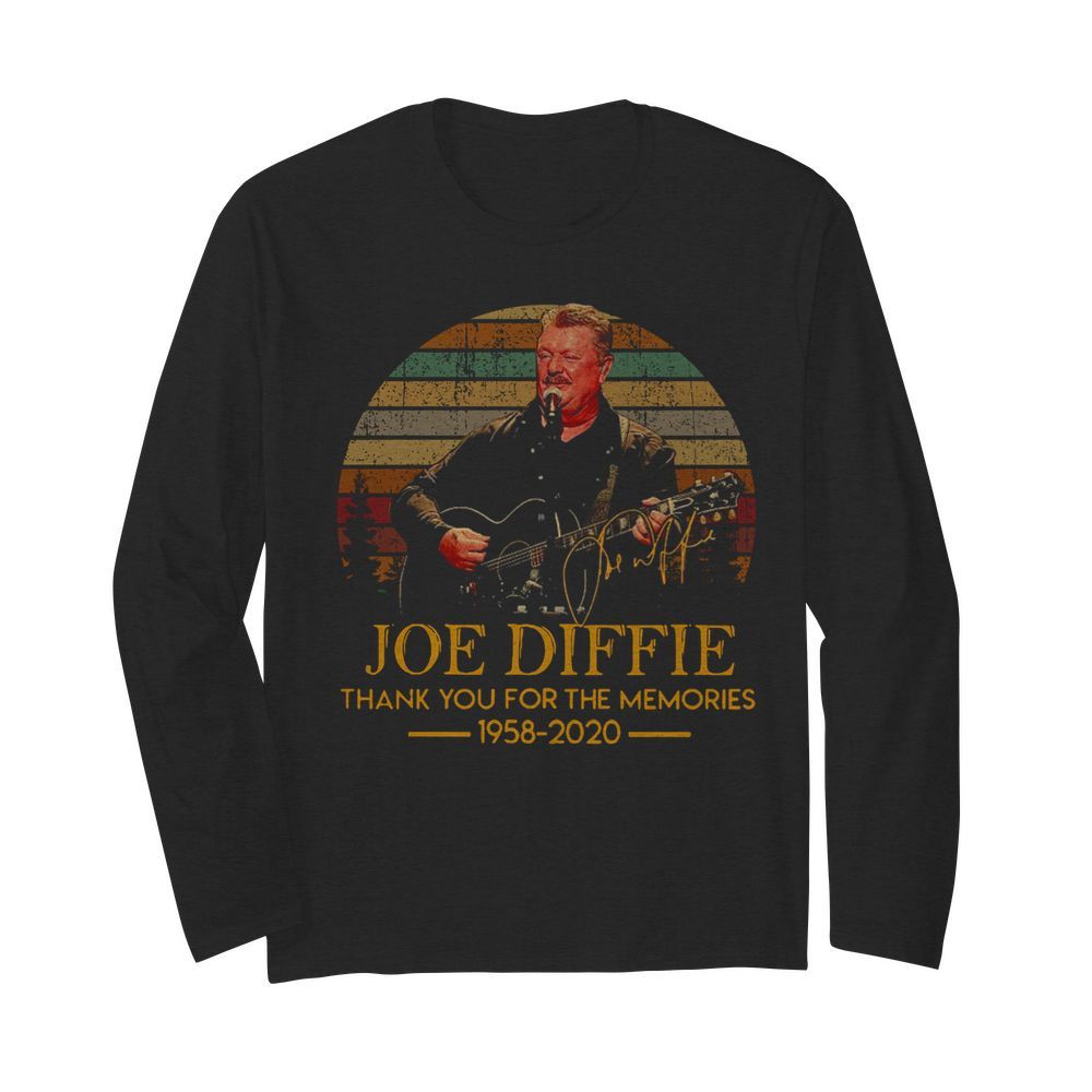 Joe Diffie Thank You For The Memories 1958 2020 Vintage  Long Sleeved T-shirt 