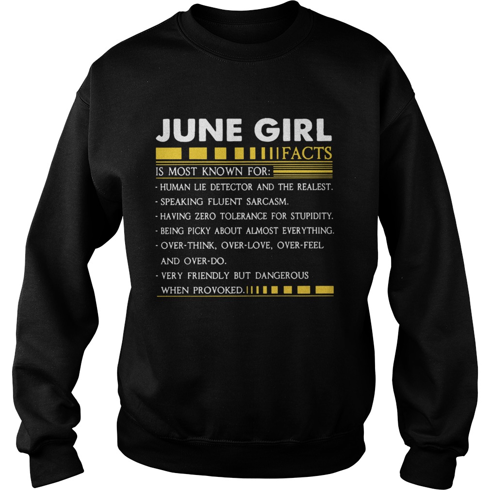 June Girl Facts Gemini Funny Harajuku Custom Female  Sweatshirt