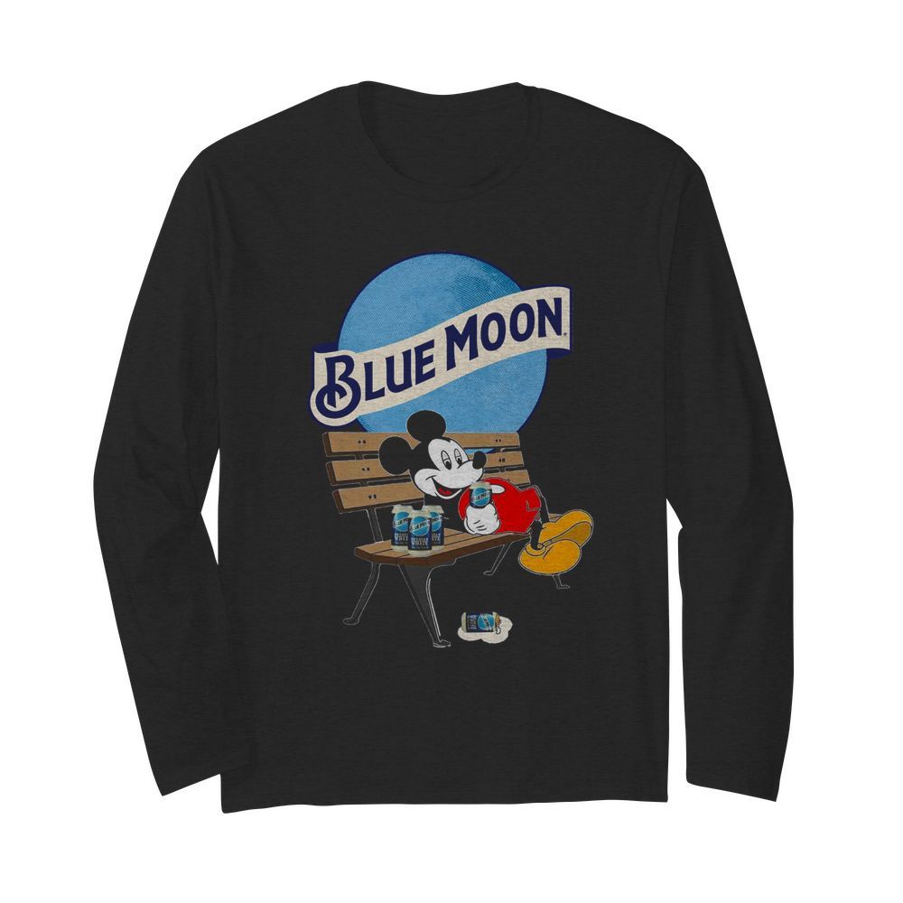 Mickey Mouse Drink Pabst Blue Moon Beer  Long Sleeved T-shirt 