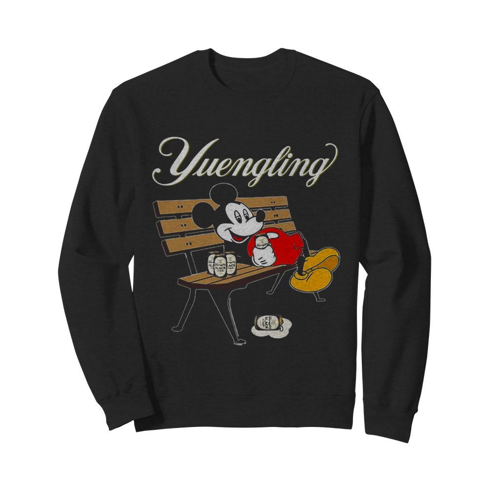 Mickey Mouse Drinking Yuengling Beer On Park Bench  Unisex Sweatshirt