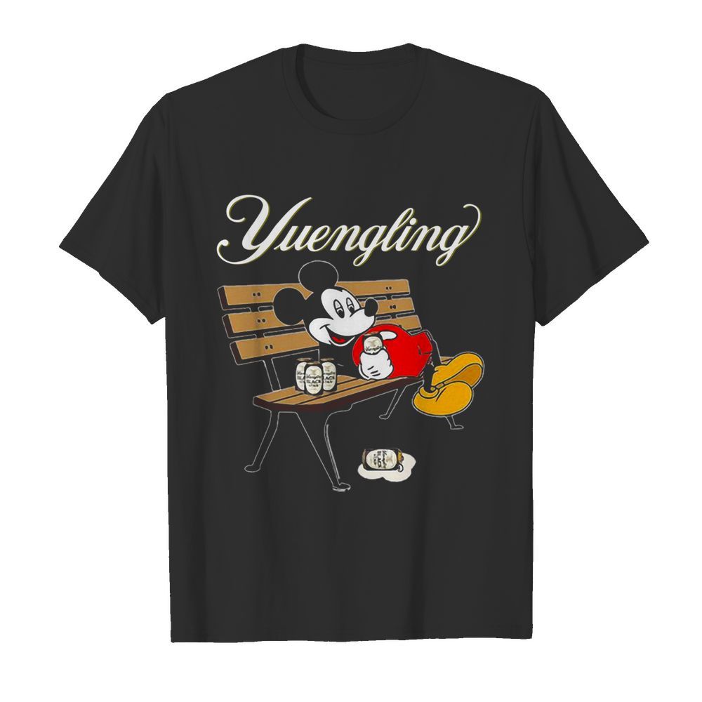 Mickey Mouse Drinking Yuengling Beer On Park Bench  Classic Men's T-shirt