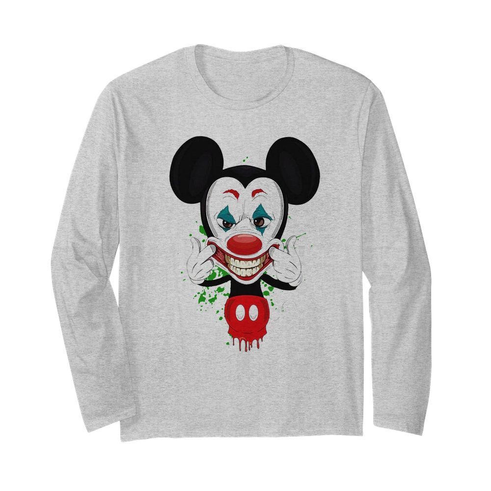 Mickey Mouse Joker Face  Long Sleeved T-shirt 