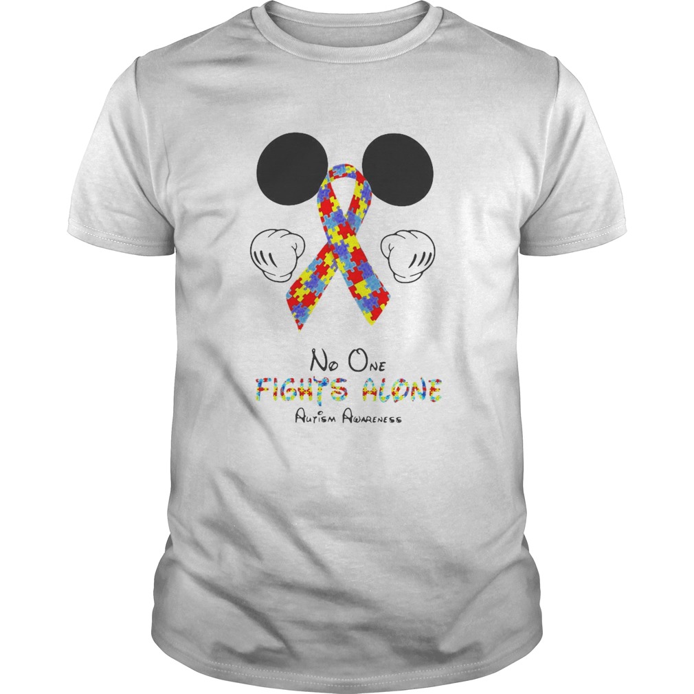 Mickey Mouse No One Fights Alone Autism Awareness shirt