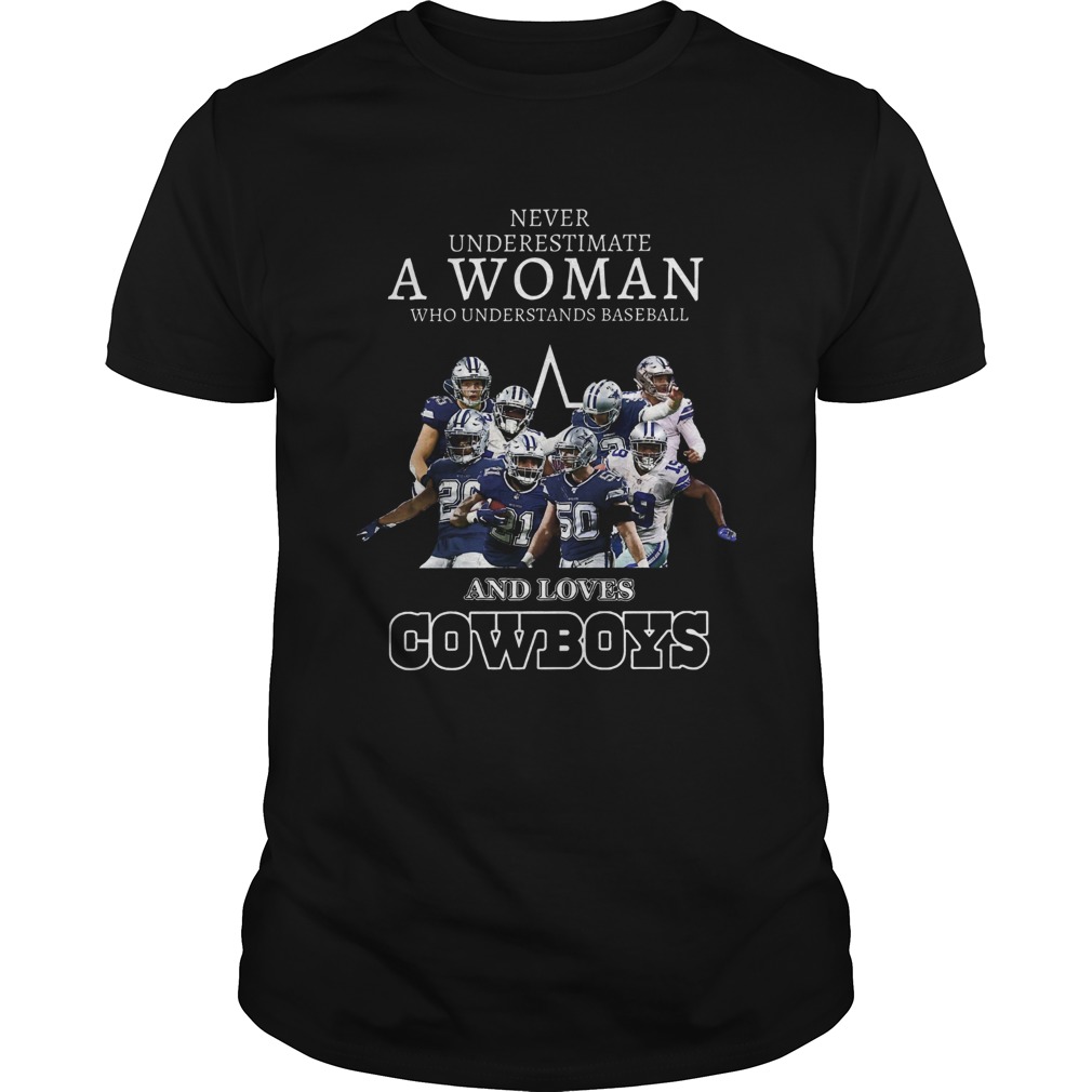 Never Underestimate A Woman Who Understands Baseball And Loves Cowboys shirt