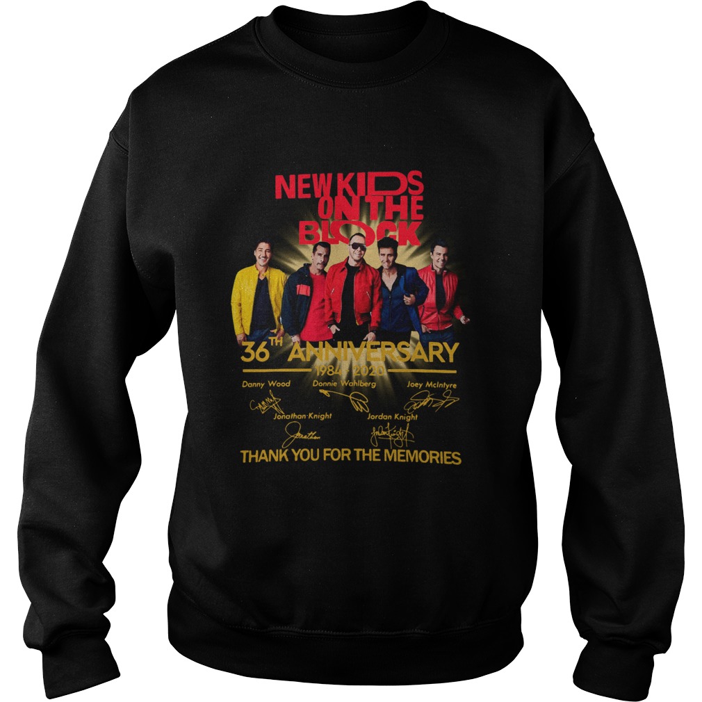 New Kids On The Block 36th Anniversary 1984 2020 Thank You For The Memories Signatures  Sweatshirt