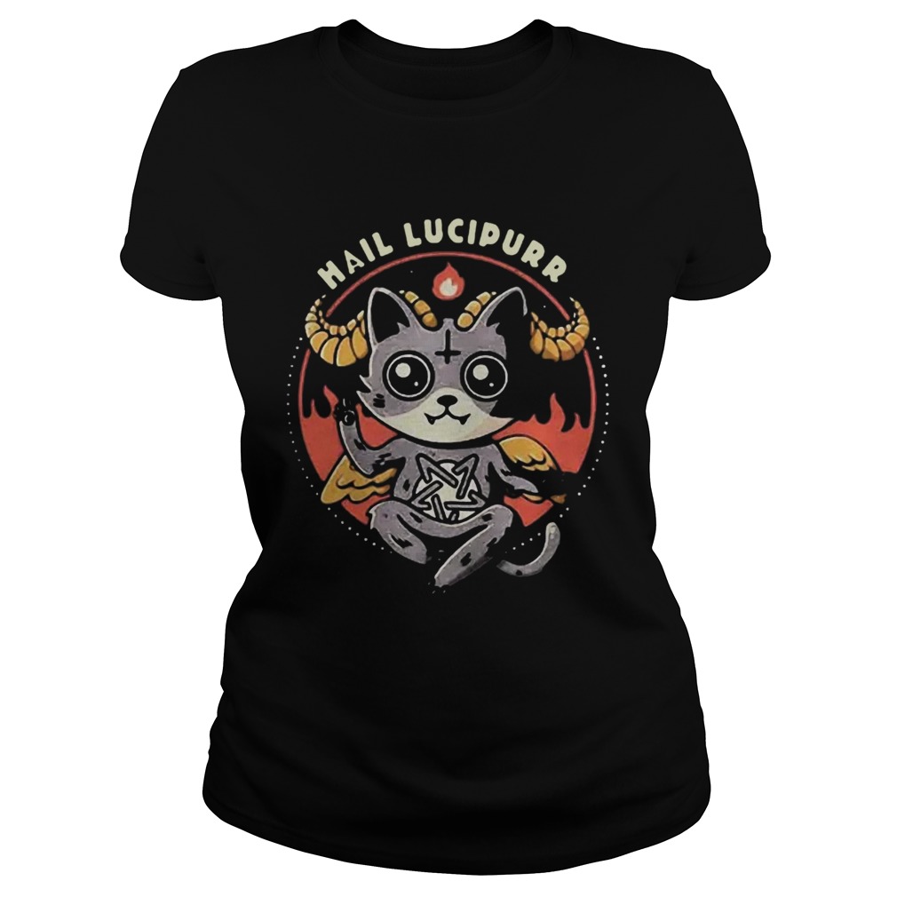 Nice Satan Cat Hail Lucipurr  Classic Ladies